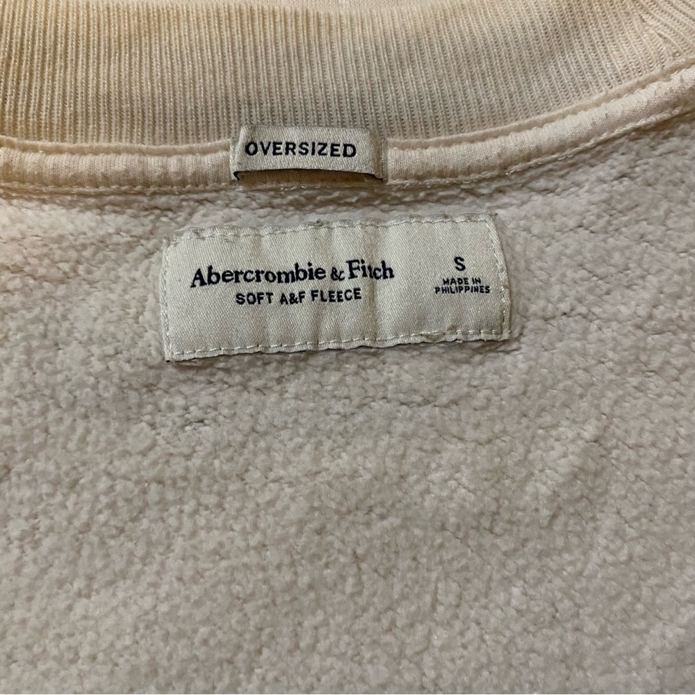 Abercrombie & Fitch Sweatshirt Soft Fleece White Oversized Size S - Picture 15 of 16